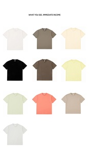 300 GSM Camiseta holgada personalizada Cepillado Peso pesado Patrón sólido Cuello redondo Camisa de manga corta Diseño en blanco - Product Image 3