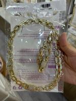 Conjunto de Joyería XUPING al por Mayor, Collar y Pulsera de Cadena Cubana Chapada en Oro de 14K, Estilo Hip Hop para Hombre