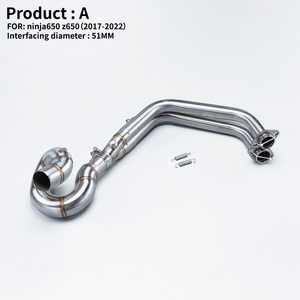 Nuevo Sistema de Escape Slip-On de Acero Inoxidable Modificado para Carreras Kawasaki Ninja <span class=keywords><strong>Z650</strong></span> 2017-2022, Tubo de Enlace Delantero - Product Image 5