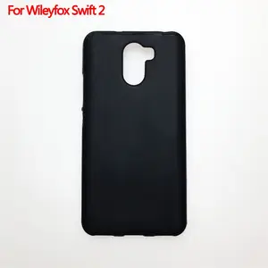 Fabricante al por mayor mate TPU casos suave esmerilado contraportada funda de silicona para teléfono móvil para Wileyfox Swift 2 negro