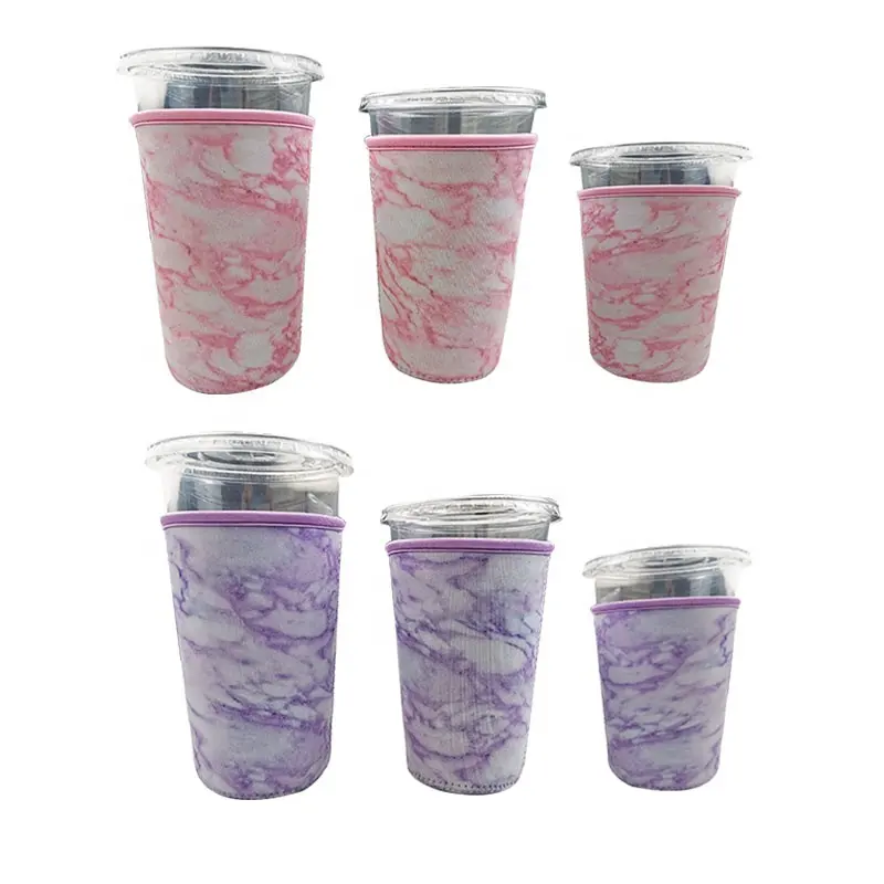 Pronto per la spedizione di Marmo Disegni 3 Pacchetto Riutilizzabile Ghiacciato Supporto di Tazza di Caffè Maniche Isolato Neoprene Bevanda Fredda Tazza Manica