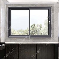 Modernes Elegantes Glasfenster mit Aluminiumlegierungsrahmen Thermisch Getrenntes Horizontales Schiebedesign für Heim- und Hotelnutzung im Wohnzimmer