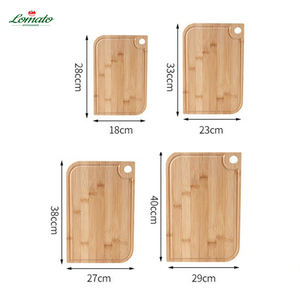 Logo de marque privée personnalisée 3 pièces de grandes planches à découper en bambou biologique fendues en bois écologique ensemble de blocs à découper - Product Image 3