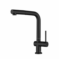 Mélangeur d'évier de cuisine au design moderne, or brossé plus robinet de cuisine en acier inoxydable 304 noir