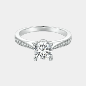 Anillo de Diamantes con Baño de Plata de Lujo, Elegante Anillo de Cristal Brillante para Mujer, Anillo de Compromiso, Aniversario, Boda - Product Image 4