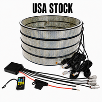Kit d'éclairage de roues Kingshowstar 4 pièces 17 pouces 20 rangées avec module, anneaux lumineux LED double face blanc pur 10 rangées pour camion