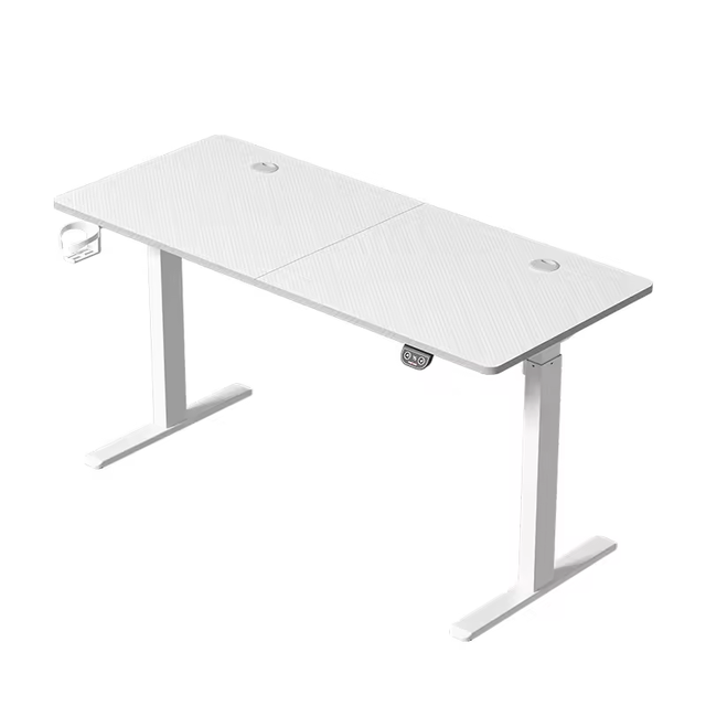 Electric Height-adjustable Lift Computer Desk Full White Home Office Table Computer Gaming Desk Study Table for Study Room