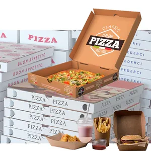 Caja para embalaje de comida, contenedor con divisor para Pizza, plegable, a todo Color, 10, 12, 14, 16 y 15 pulgadas
