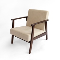 Fauteuil d'appoint confortable en bois et caoutchouc éponge haute densité, style moderne, écologique, pour salon