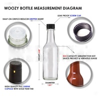 Bouteille en verre pour sauce au poivre, réutilisable, vide, transparente, 150 ml, 5 oz, hermétique, distributeur de sauce tomate chaude