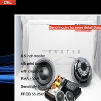 DYN Speaker Stereo mobil gaya Audio, komponen Speaker mobil 6.5 inci Woofer RMS 100W Midrange Tweeter Fullrange 6.5 "2 Jalan