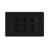 Prise électrique moderne en gros Prise triple durable à 2 pôles Interrupteur et prise électriques muraux de sécurité en matériau PC