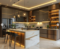 Comptoir de bar incurvé en forme de L en Corian avec éclairage LED pour centre commercial, bar à domicile, hôtel, design moderne