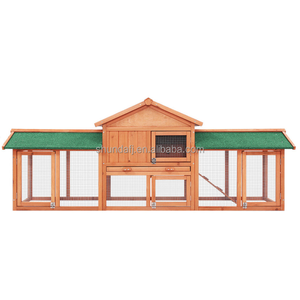 Casa Moderna de Lujo para Mascotas de Exterior, de Madera, Impermeable, con Dos Rampas y Diseño Impreso, para Conejos y Gallinas - Product Image 1