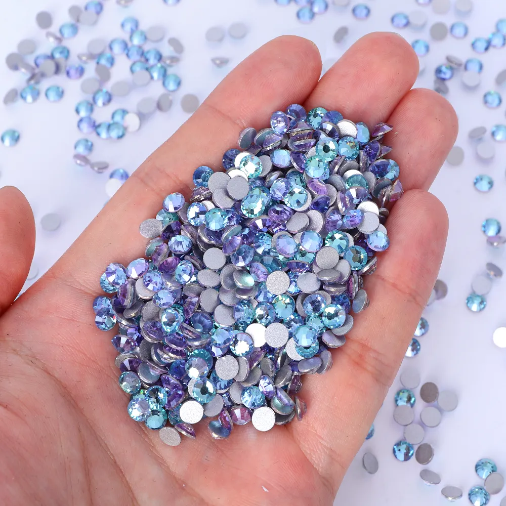 SS3-SS50 Bulk Rhinestones Wholesale Glass Rhinestones Flat Back Non Hotfix Glitter Diamond Stone For Garment Nail ArtT