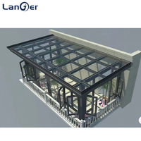 Solarium 4 saisons personnalisé en aluminium de haute qualité avec toit plat imperméable sur pied moulé pour usage extérieur