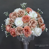 Bouquet de roses artificielles, arrangement floral réaliste en plastique, fait main, décoration romantique pour mariage