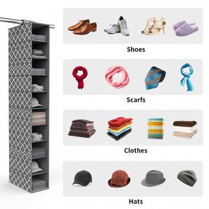 6 Compartments Hanging Sweater Organizer for Closet Wardrobe Household <b>Folding</b> Non-woven Fabric for Clothes - Product Image 3