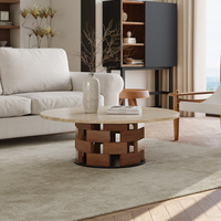 Table basse transformable avec rangement, en bois noir, mobile, fabriquée à la main en Afrique, style classique et original, pour thé et café