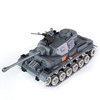 Modèle de char d'assaut allemand Panzer III à l'échelle 1:18, version PRO en métal, char de combat RC 2,4 GHz, tir de balles PP et d'eau, cadeau pour les amateurs