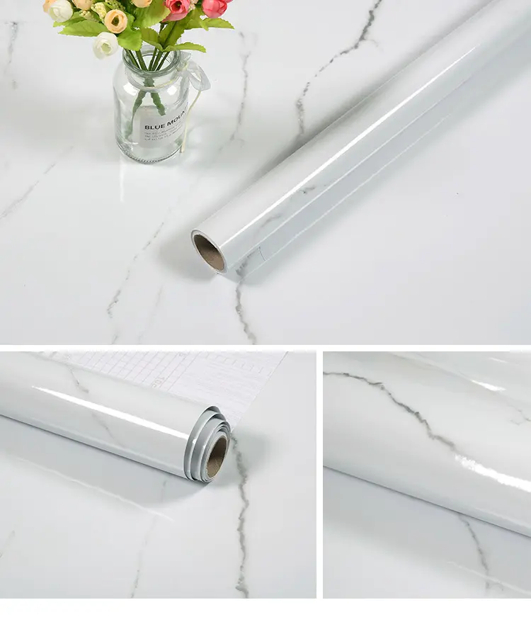 Nuevo diseño de mármol papel mármol etiqueta engomada de película de PVC de la pared de vinilo rollo de papel adhesivo de vinilo decorativo rollo de papel