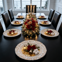 Assiette de Présentation en Plastique Gaufré Élégante de 13 Pouces pour Mariages – Transformez Instantanément les Tables Sombres en Banquets de Luxe avec Cette Décoration Éblouissante