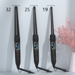 Rizador de pelo de cerámica profesional, pantalla LCD de temperatura, herramienta eléctrica para peinar el cabello para uso doméstico, diseño de cono de flor de pera - Product Image 1