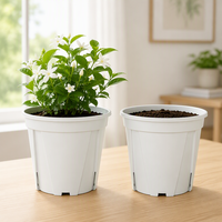 Pot de fleurs contemporain en PP, mignon, avec trou de drainage, léger et durable, pour usage intérieur/extérieur