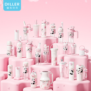 E-commerce serie calda rosa Panda bottiglia di acqua in acciaio inossidabile bottiglia isolata libera Logo personalizzato - Product Image 1