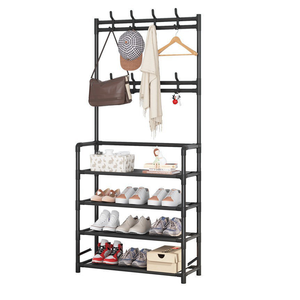 Bán Buôn 3/4/5 Tầng Móc Áo Tầng Dọc Tủ Quần Áo Đa Chức Năng Sử Dụng Phía Sau Cửa Nhập Kim Loại Giày Áo Giá - Product Image 2