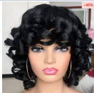 Nueva Peluca de Cabello Corto y Rizado Negro Estilo Europeo Americano para <span class=keywords><strong>Mujer</strong></span>, Rizos Pequeños y Esponjosos, 140g, Ligera, Éxito de Ventas en <span class=keywords><strong>AliExpress</strong></span> y Wish - Product Image 5