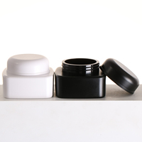 Pot en plastique carré cosmétique de gel d'ongle de vente en gros d'injection de crème mate de 15g