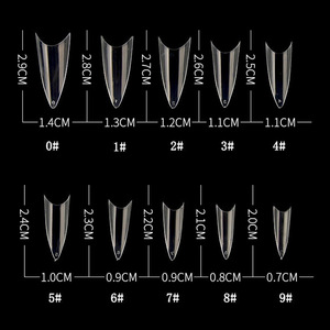 500 pièces de capsules d'ongles en gel souple ABS, forme goutte d'eau, stiletto, courtes, transparentes, sans trace, amande française, pour extension d'ongles à couverture complète - Product Image 5