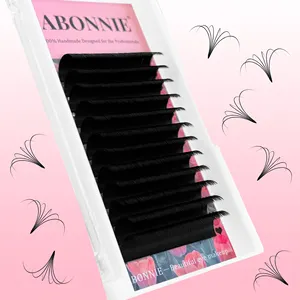 Abonnie Wimpern verlängerung Easy Fan C D Cc Dd L Easy Fanning Wimpern verlängerung Schwarz Matte Cashmere Lash Extensions