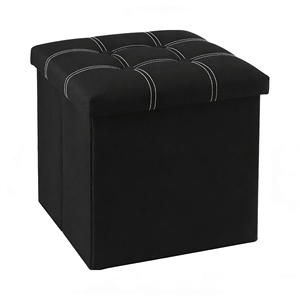 Canapés de Salon Carrés Gris Lin, Pouf de Rangement Pliable, Banc-Pouf et Poufs de Rangement pour Chambre - Product Image 3