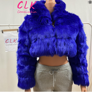 Winter Clothes Coat Thicken Jackets for Women Faux Fur Coat With Zipper Cropped Hoodde Outwear Short Fur Coat for <strong>Lady</strong> - Product Image 1