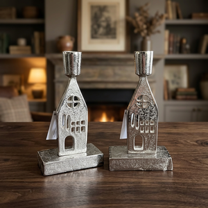 Sonnet Decor Aluminum <b>Candlestick</b> Holder House Shape Home Decoration Durable <b>Black</b> White Powder Coating Handmade Christmas Model - Product Image 2