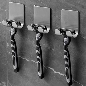 Soporte de afeitado de acero inoxidable para ducha, estante de pared para afeitadora de hombre, gancho adhesivo de almacenamiento para cocina - Product Image 2