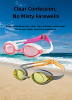 JW-YY46 369 Ensemble de lunettes de natation et bonnet de bain pour enfant en PC et silicone, étanche et anti-buée, avec vision claire pour les sports nautiques