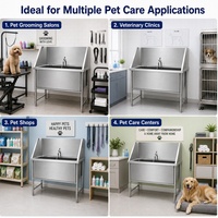 Baignoire de toilettage pour chiens en acier inoxydable, directement de l'usine, avec un design anti-éclaboussures élevé, pour les salons de toilettage pour animaux de compagnie