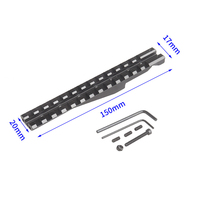 Plateforme tactique extensible en alliage d'aluminium, portable, noire, inclinée, 150 mm, 20*17 mm, légère et durable pour extérieur