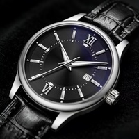 Montre à quartz étanche la plus vendue à l'international, avec index numériques, design minimaliste, date simple, style professionnel en cuir pour homme