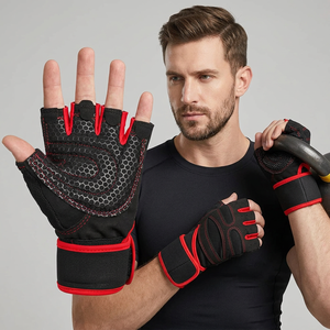 SAAR INDUSTRIES Guantes Deportivos Unisex de Cuero Genuino Personalizados, Ligeros, Antideslizantes, Transpirables, con Cierre de Medio Dedo, Más Vendidos - Product Image 1