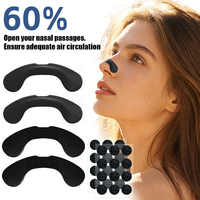Clip nasal en silicone hypoallergénique sans latex anti-ronflement, réutilisable, avec bande adhésive Velcro, dilatateur nasal, aide respiratoire pour une meilleure respiration
