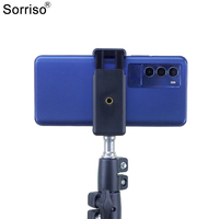 SORRISO Clip de téléphone à double trou UNC 1/4 pouce Support de téléphone pour anneau lumineux Trépied Monopode Perche à selfie Accessoires de photographie