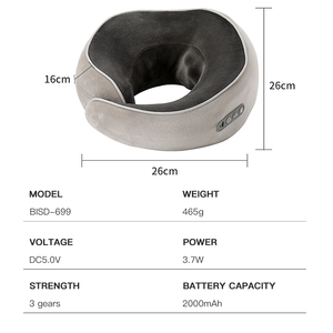 Elektrisches Schulter-, Taillen-, Nacken-, Rücken- und Ganzkörper-Heizkissen mit Vibration und Kompression, U-förmiges Massagekissen für Auto und Zuhause - Product Image 5