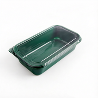 Boîtes jetables vertes pour gâteaux et desserts, emballages alimentaires en plastique à emporter