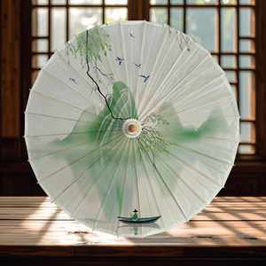 Éventail en bois fait main GUANSEN GS44 84CM avec panneau en papier huilé, design élégant et droit, imprimé, pour mariage et fêtes - Product Image 4