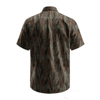 Chemises de chasse légères à manches courtes pour hommes, imprimées, avec poches, ventilation, respirantes, protection UV, camouflage Bottomland, boutonnées