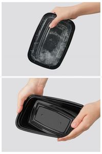 Conteneur alimentaire en plastique jetable rectangulaire en PP pour emporter avec couvercle - Product Image 4